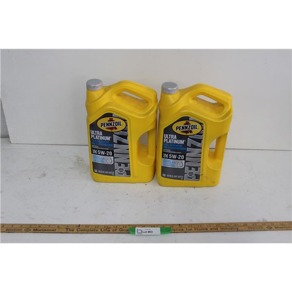 (2 Times Bid Price) (2) Jugs Pennzoil Synthetic 5W-20 Oil