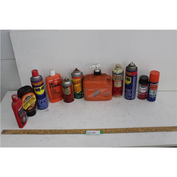 WD 40, Air Tool Oil, Leather Care, Car Polish, Fast Orange Hand Cleaner, etc. - All Partials
