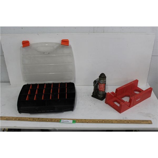 Hydraulic Jack (No Handle); Mitre Box; Parts Organizer/Case