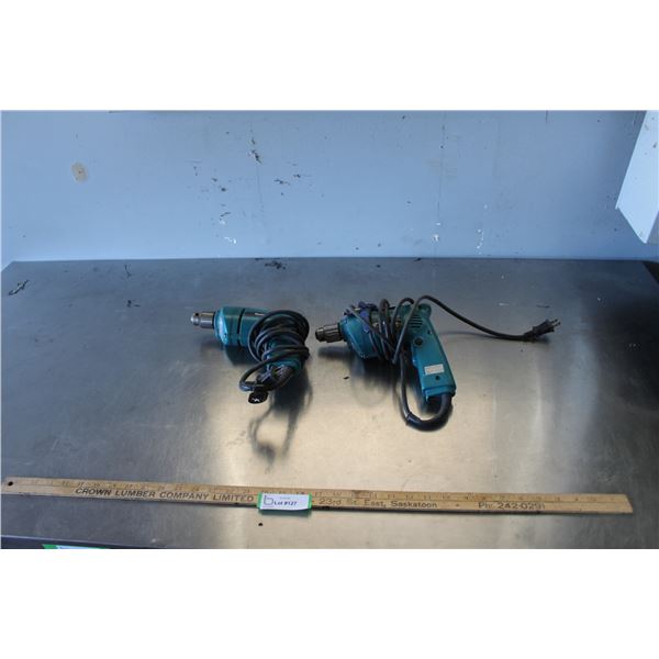 (2) 3/8" Makita Drills