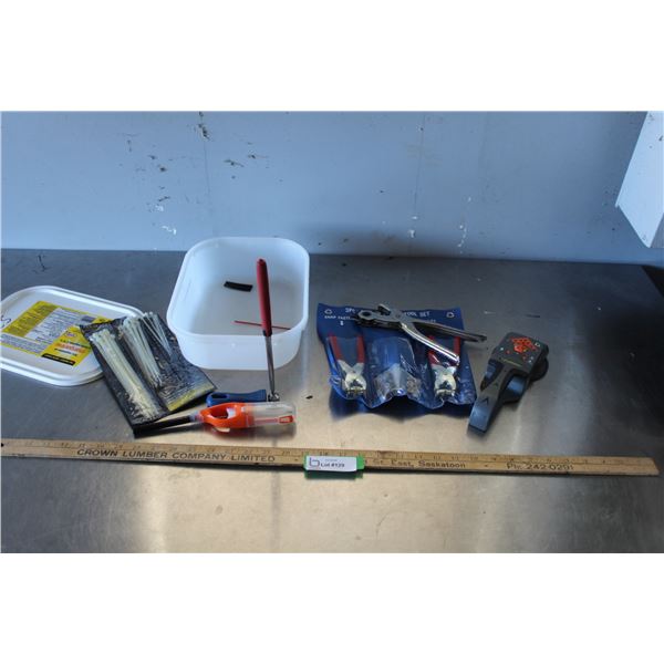 Stud Finder, Leather Punch, Cable Ties, Lighter, Extendable Magnet, Leather Punch Tool Set