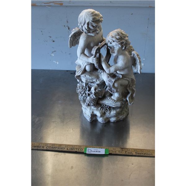 Lawn Ornament - Two Cherubs - 17" Tall