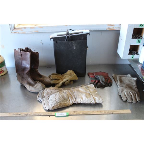 Paper Shredder, Gloves, Boots
