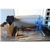 Image 1 : Squeegees, Hedge Clipper, Long Handled Brush, Plastic Water Container, Grease Gun, Cushion, etc.