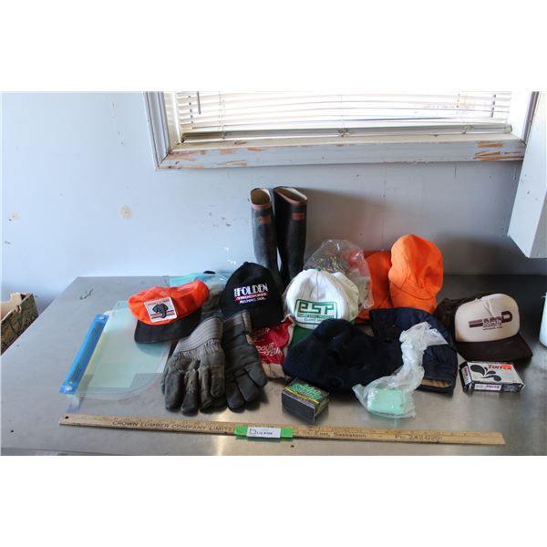 Rubber Boots, Hats, Freezer Bags, Gloves, Soap, etc.