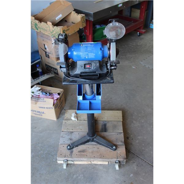 Powerfist 8  Bench Grinder With Adjustable Mastercraft Stand