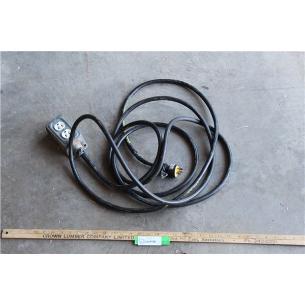 Black Extension Cord With Box Receptacle