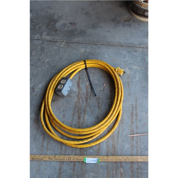 Yellow Extension Cord With Box Receptacle