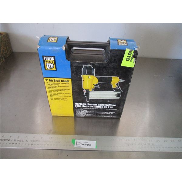 Powerfist 2" Air Brad Nailer With Manual & Case