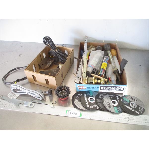 Extension Cords, Hinges, Battery Testers, Door Knob, Paint Brushes, Cutoff Discs, Heat Shrink Tube K