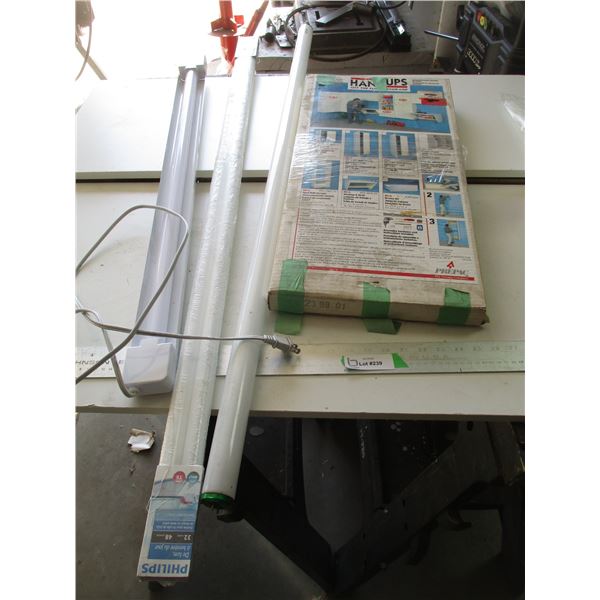 Shelving, Fluorescent Shop Light, Fluorescent Bulbs