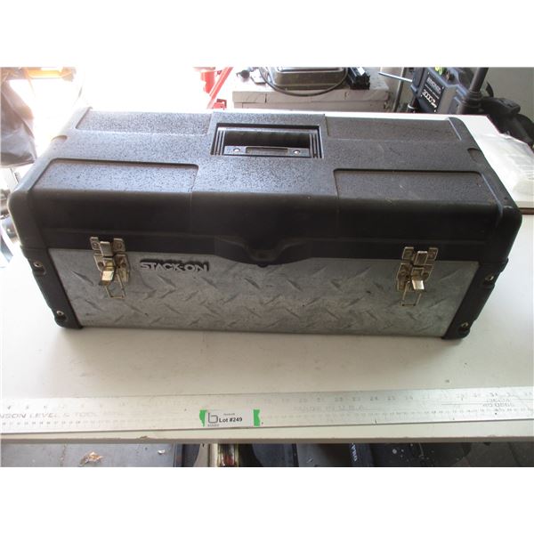 Stack-On Tool Box, Hacksaw, Nut Drivers, Screwdriver Bits, Nails, Teflon Tape, Hardware, etc.