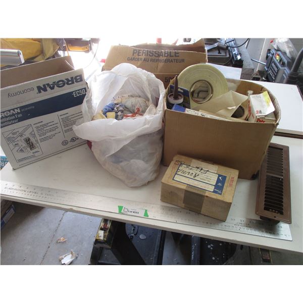 Ventilation Fan, Hot Air Register, Polyfilla, Caulking, Rags, Hardware, etc.