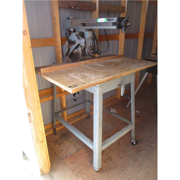 Delta 10" Radial Arm Saw on Stand on Casters