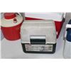 Image 6 : (3) Small Plastic Coolers & Water Jug