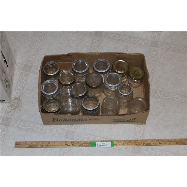 (16) Smaller \Glass Sealer Jars w/a Few Glass Lids & Rings
