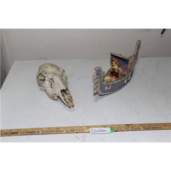 Boat w/Boy & Deer Skull
