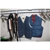 Image 1 : (2) Vintage Vests (1-Insulated Reversable & 1-Denim Canadian Caribou XL), Various Leather Belts/Gun 