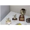 Image 5 : Various Leather Working Buckles & Conchos, (3) Bowling Trophies & Rock