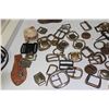Image 2 : Various Leather Working/Harness Buckles, Small Cast Iron Shoe Form, Web Strap & Work Light