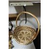 Image 3 : (3) Woven Baskets & Wooden Clock Housing