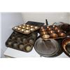 Image 4 : Various Baking & Cooking Ware - Broiler Pan, (3) Muffin Pans, Frying Pan, Platter, (2) Glass Lids, P