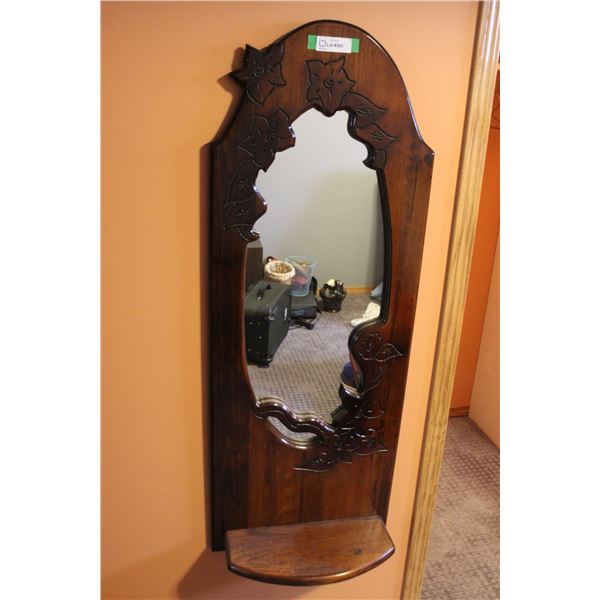 Vintage Mirror w/Shelf (18"x48"x8")
