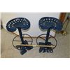 Image 1 : (2) Hand Made Tractor Seat Bar Stools w/ Swivel Seats (33" Tall)
