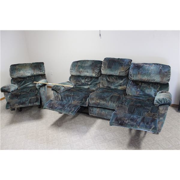 Vintage Reclining Sofa & Chair