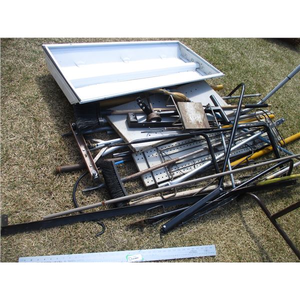 Metal Shelving, Brooms, Wiener Roast Sticks, Poles, Fluorescent Light Fixture Part, Metal Sheeting,