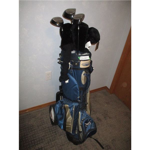 Blue Golf Bag, Golf Clubs, Golf Cart