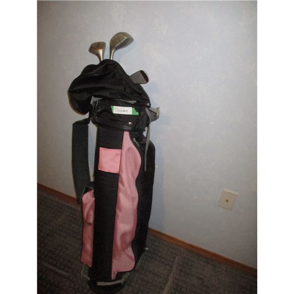 Pink Golf Bag, Golf Clubs, Golf Cart
