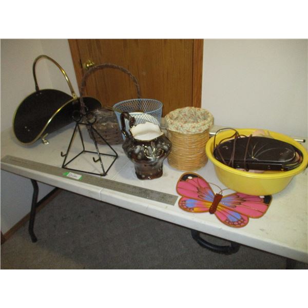 Fireplace Log Holder, Baskets, Plastic Basin, Brace, etc.