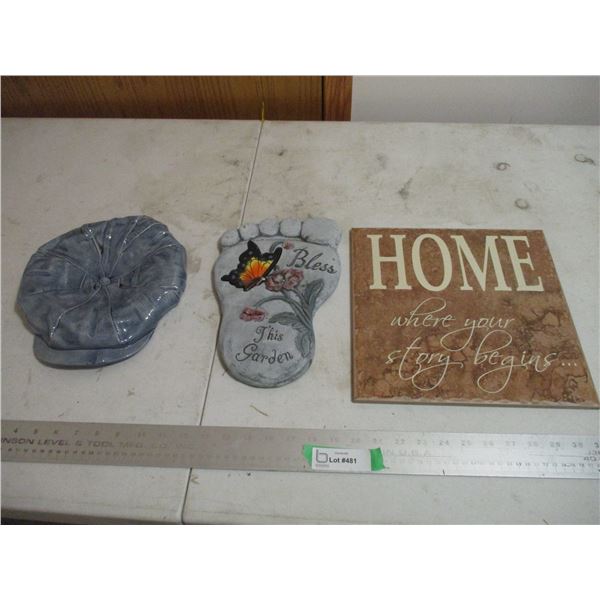 Stepping Stone, Wall Hanging, Ceramic Hat