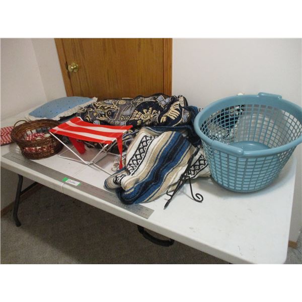 Cushions, Blankets, Ping Pong Balls, Basket, Laundry Basket, etc.