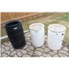 Image 1 : (3 Times Bid Price) (3) Plastic Rain Barrels - Two 30 Gallon & One 45 Gallon