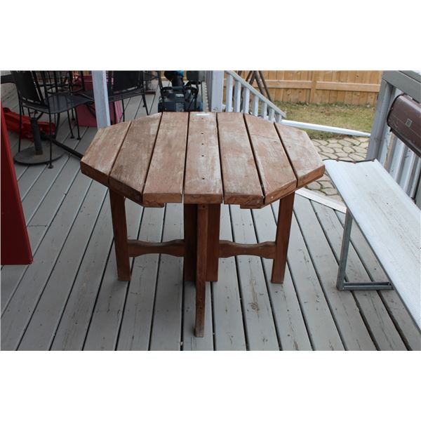 Wooden Patio Table - 39" x 40"