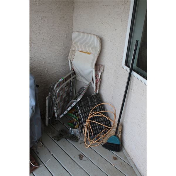 Lawn Chairs, Brooms, Door Mat, Extension Cord, etc.