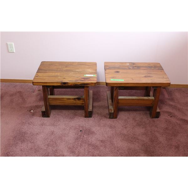 (2) Wooden End Tables - 24" x 18" x 17"