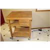 Image 1 : Wooden Microwave Stand on Casters - 29" x 22" x 36"