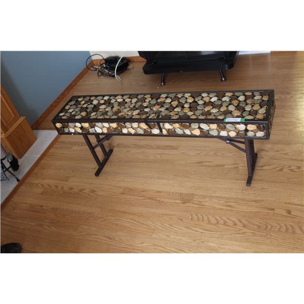 Folding Pebble Bench - 48" x 11" x 18"