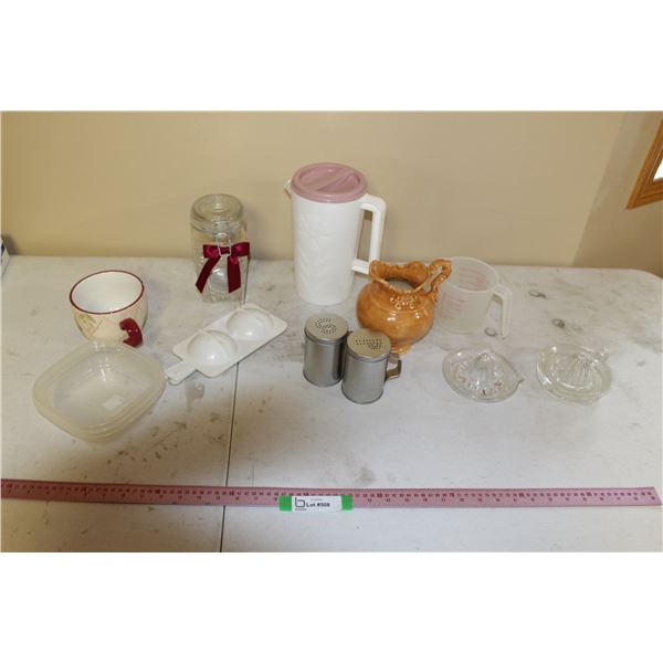 Pitcher, Juicers, Cannister, Salt & Pepper Shakers, etc.