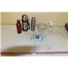 Image 1 : Thermoses, Water Bottle, Syrup Pitcher, Glass Bowl, Ice Pack