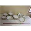 Image 1 : Set of China: Plates, Bowls, Cups & Saucers, Platter, Cream & Sugar, Serving Bowl