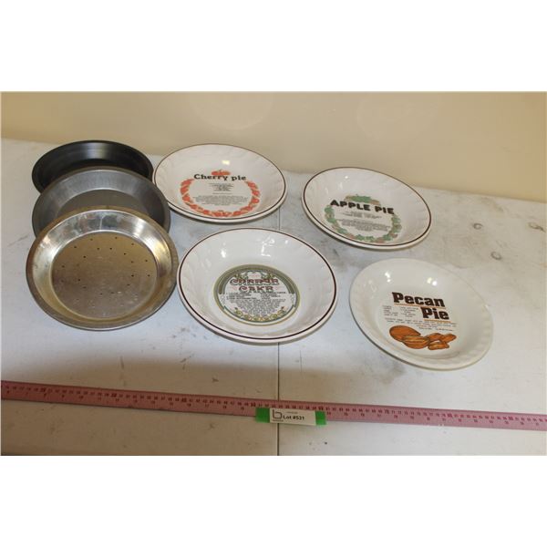 Assortment of Pie Plates - Apple, Cherry, Pecan, Cheese Cake, etc.