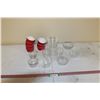 Image 1 : Glass Fruit Nappies, Red Dessert Bowls