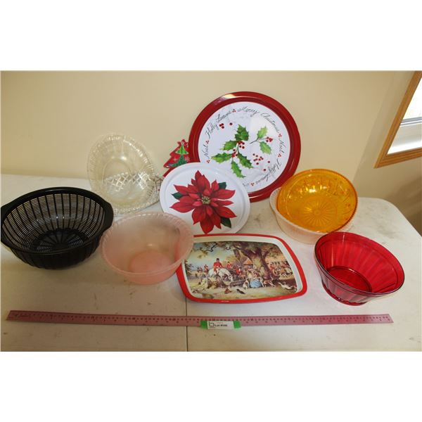 Trays, Plastic Bowls