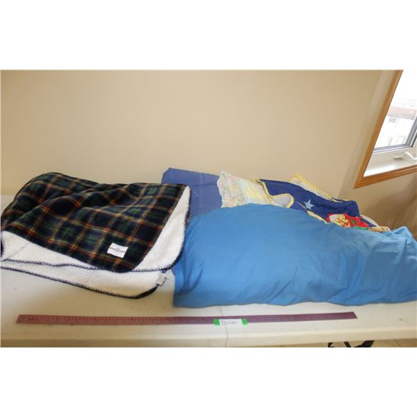 Assortment of Blankets, Quilt, Pillow