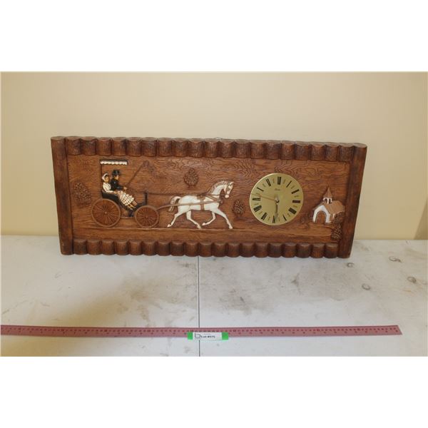 Horse & Buggy Wall Clock - 33" x 13"