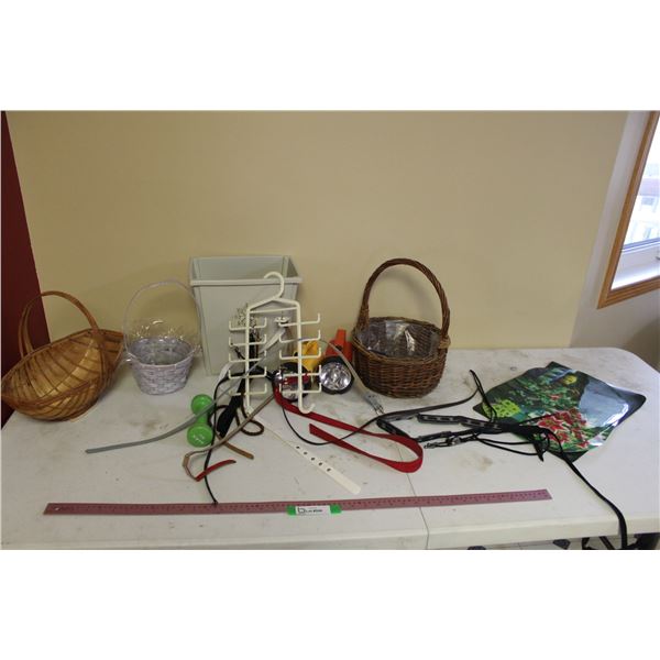 Baskets, Flashlights, Placemats, Belts, Weight, Garbage Can